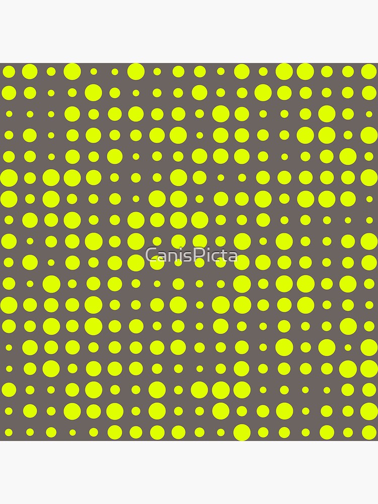 Modern Dots - Chartreuse Fluorescent Neon Grey Ash Charcoal Polka Yellow Green by CanisPicta