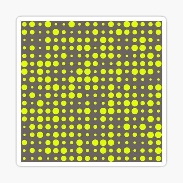 Modern Dots - Chartreuse Fluorescent Neon Grey Ash Charcoal Polka Yellow Green Sticker