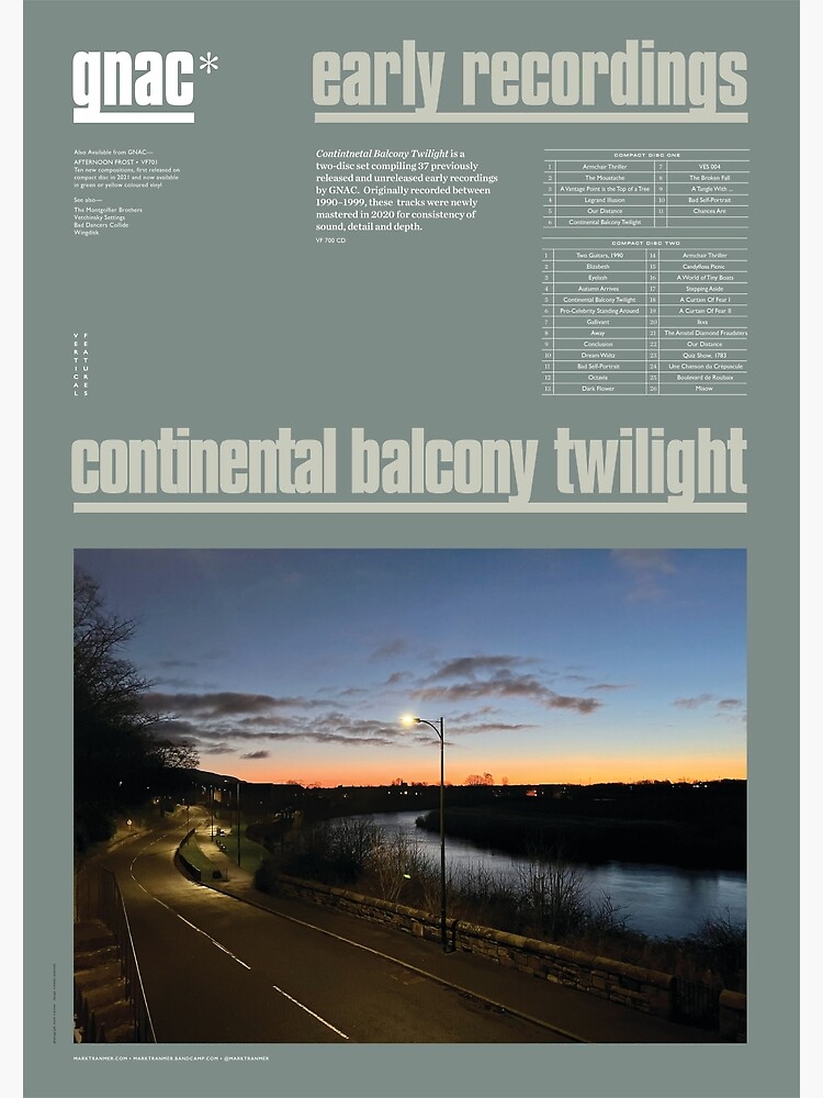 Continental Balcony Twilight A2 poster by V-F-Shop