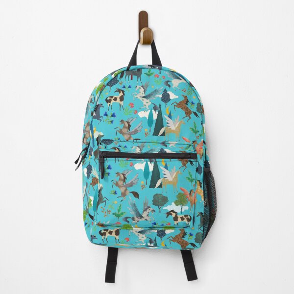 Item preview, Enchanted Unicorn Garden on a light blue background designed and sold by Silver Steer Design.