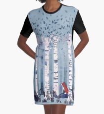 Vestido camiseta Los abedules (en azul)