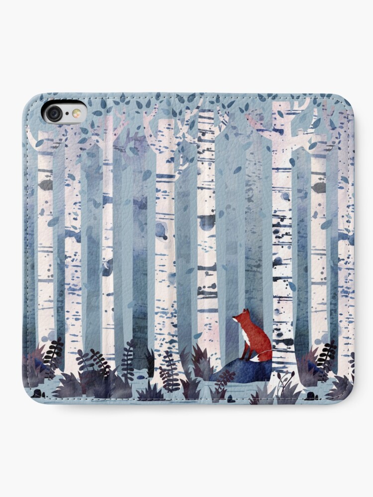 Alternate view of The Birches (in Blue) iPhone Wallet