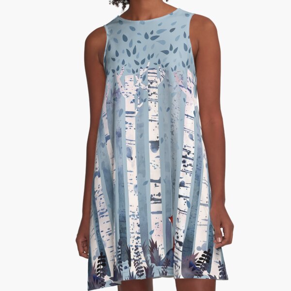 The Birches (in Blue) A-Line Dress