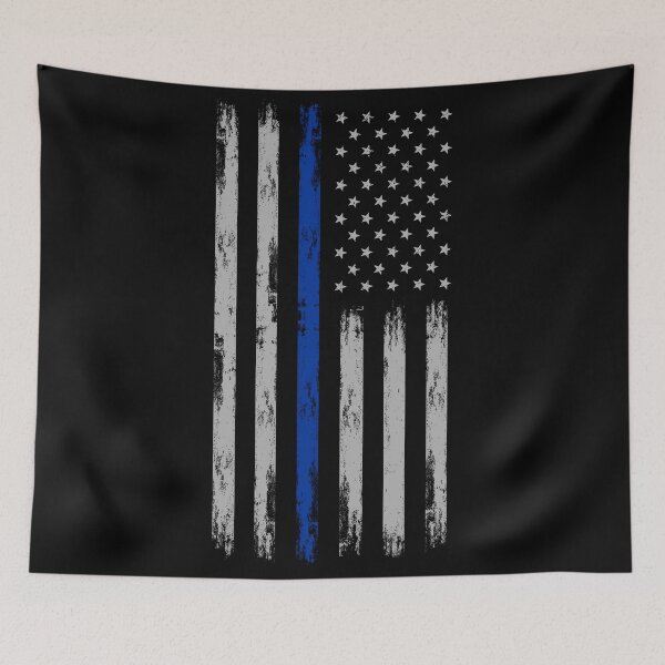 Item preview, American police flag. blue line flag, American flag. American police flag. blue line flag. with distressed effect designed and sold by OutLoudDesigns.
