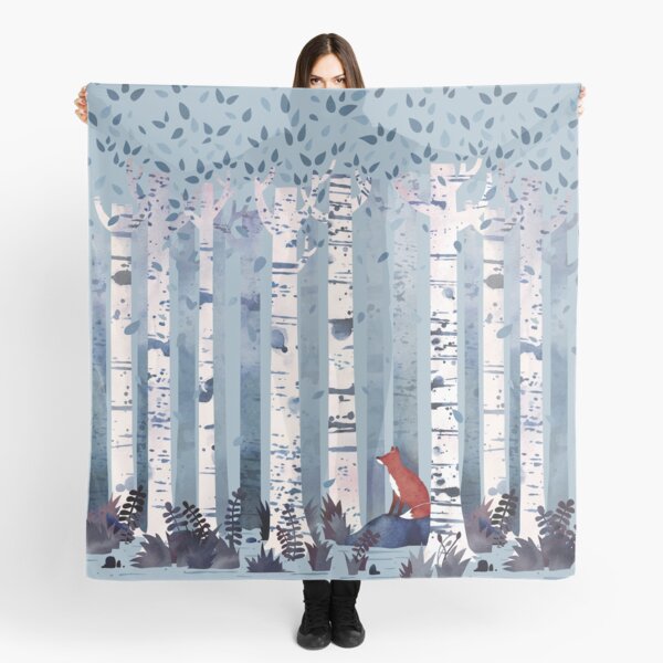 The Birches (in Blue) Scarf