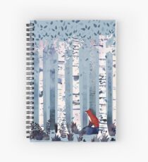 The Birches (in Blue) Spiral Notebook