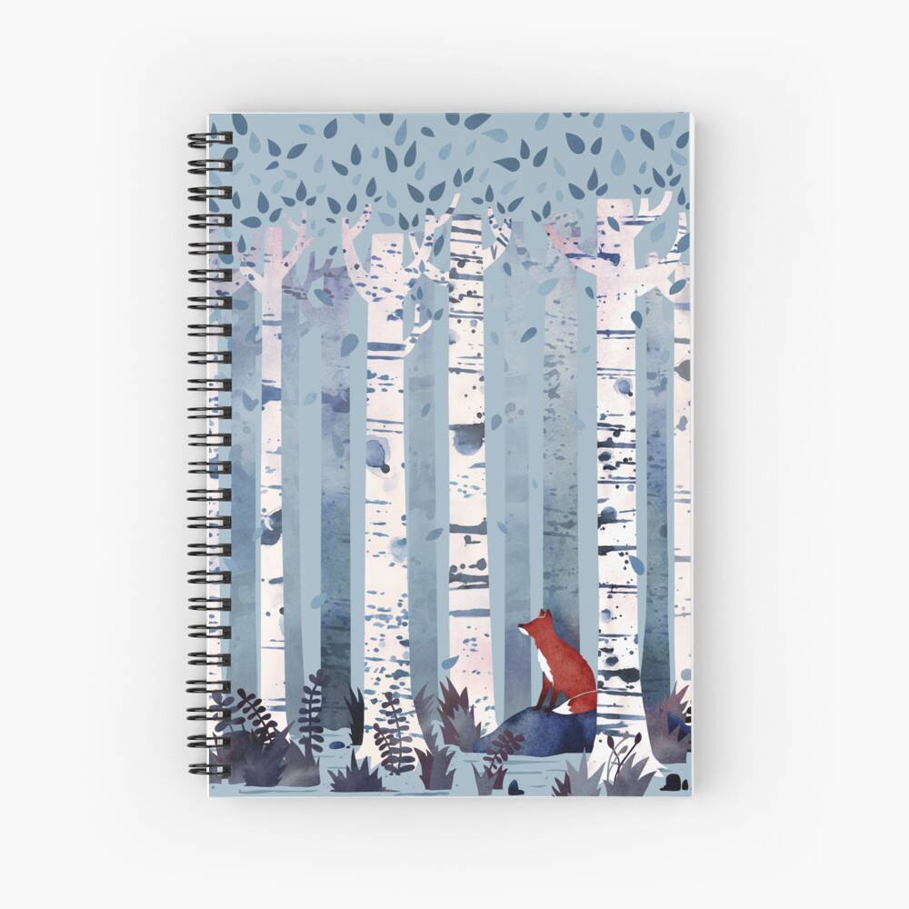 The Birches (in Blue) Spiral Notebook