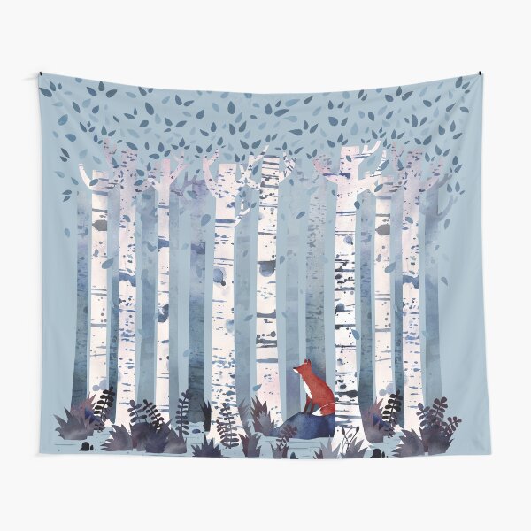 The Birches (in Blue) Tapestry