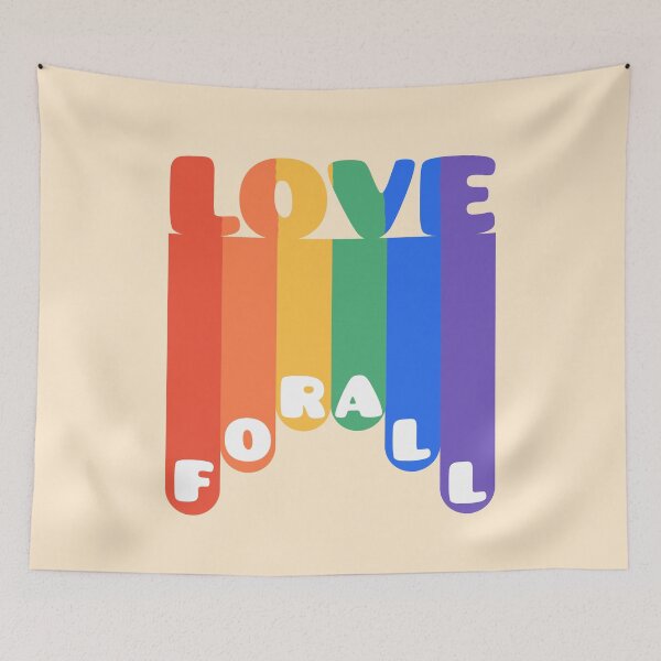 Item preview, LOVE FOR ALL - RETRO Style LGBT Flag GAY PRIDE Month Transgender Rainbow Lesbian designed and sold by Abhishek Goldar.