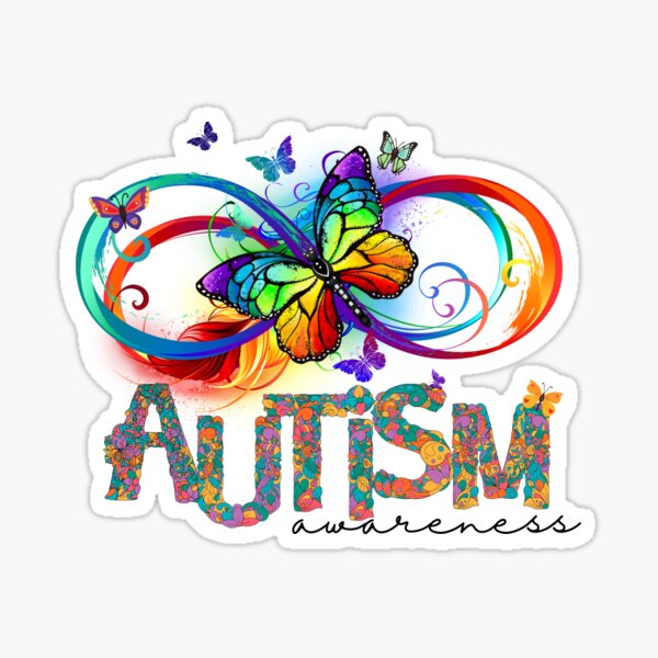Item preview, Autism Awareness Rainbow Infinity Butterfly  designed and sold by BeansHotTees.