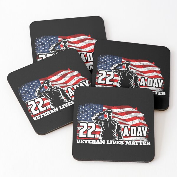Item preview, Veteran Lives Matter | 22 A Day | American Flag | Patriotic | USA  designed and sold by Ravenvine.