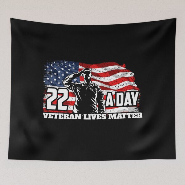 Item preview, Veteran Lives Matter | 22 A Day | American Flag | Patriotic | USA  designed and sold by Ravenvine.