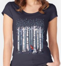 The Birches (in Blue) Women's Fitted Scoop T-Shirt