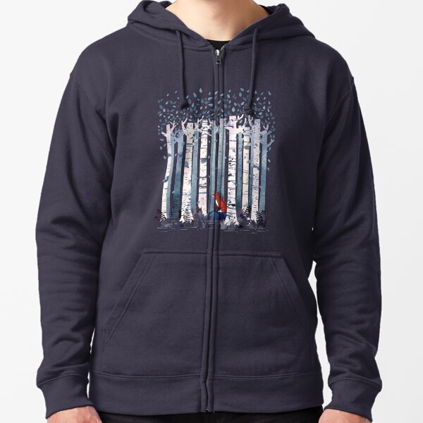 The Birches (in Blue) Zipped Hoodie