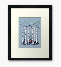 The Birches (in Blue) Framed Print