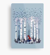 The Birches (in Blue) Metal Print