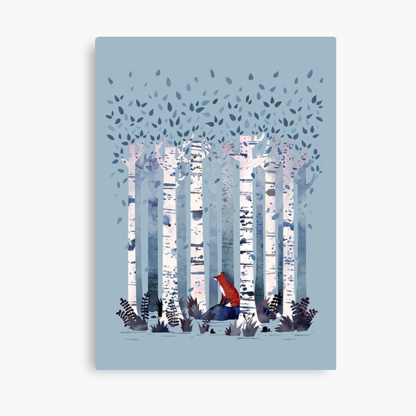 The Birches (in Blue) Canvas Print