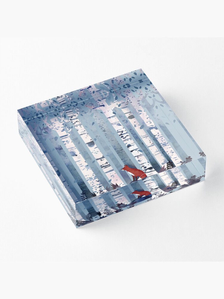 Alternate view of The Birches (in Blue) Acrylic Block