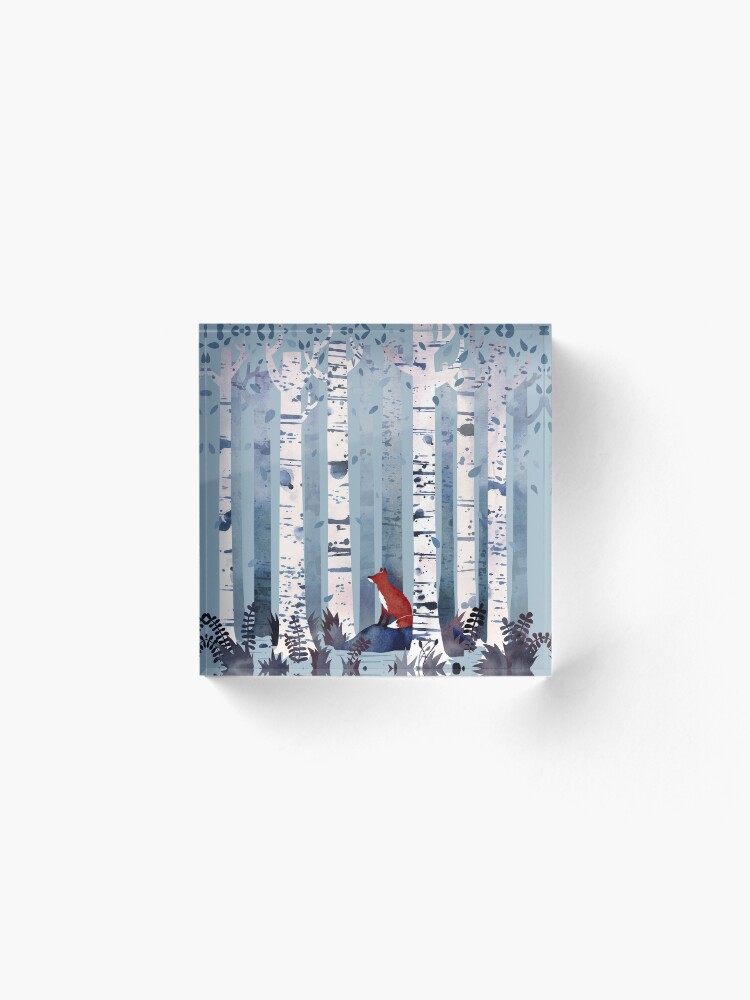 Alternate view of The Birches (in Blue) Acrylic Block