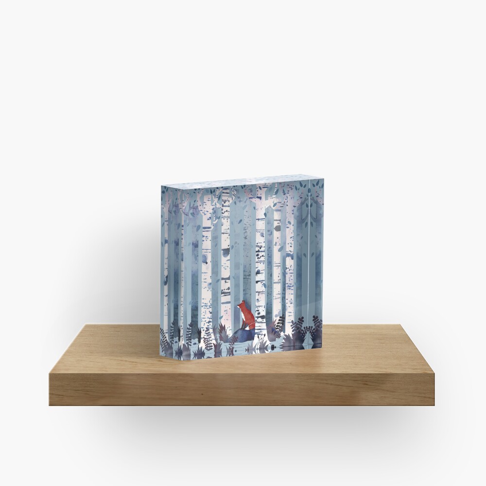The Birches (in Blue) Acrylic Block