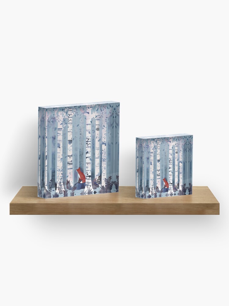 Alternate view of The Birches (in Blue) Acrylic Block