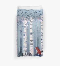 The Birches (in Blue) Duvet Cover