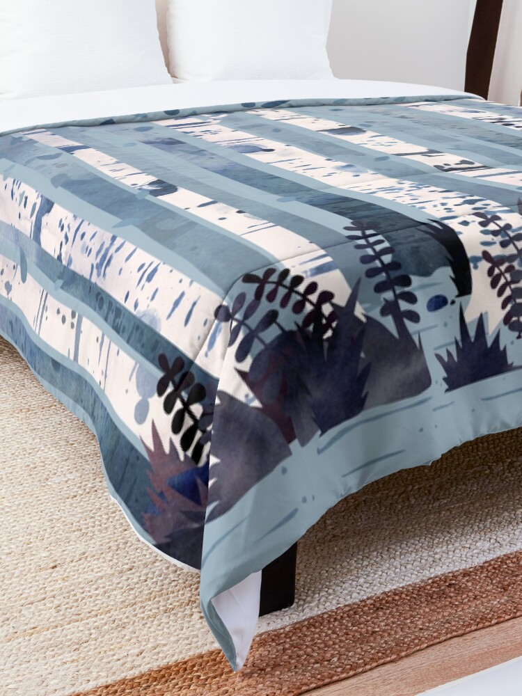 Alternate view of The Birches (in Blue) Comforter