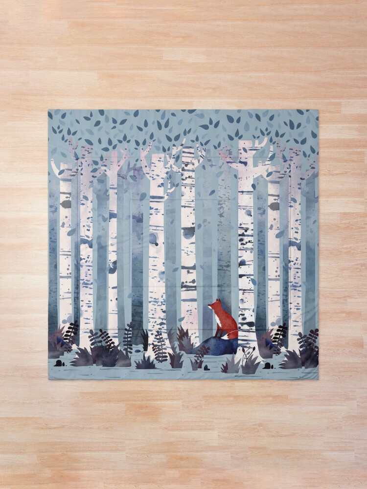 Alternate view of The Birches (in Blue) Comforter