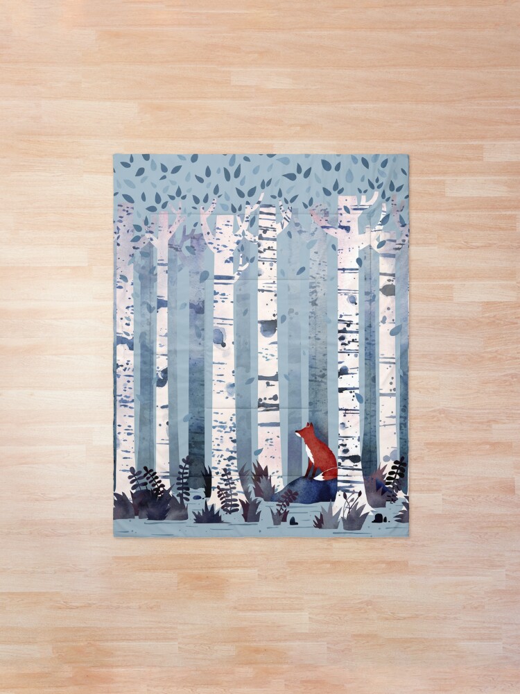 Alternate view of The Birches (in Blue) Comforter