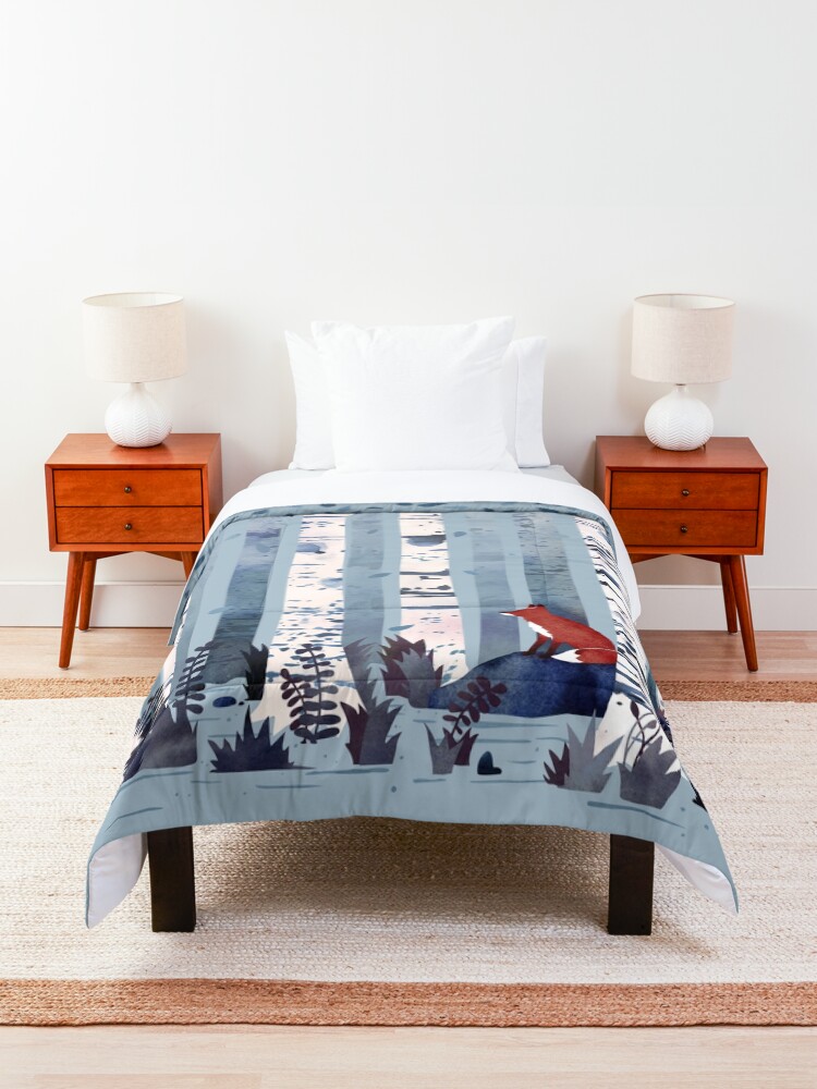 Alternate view of The Birches (in Blue) Comforter