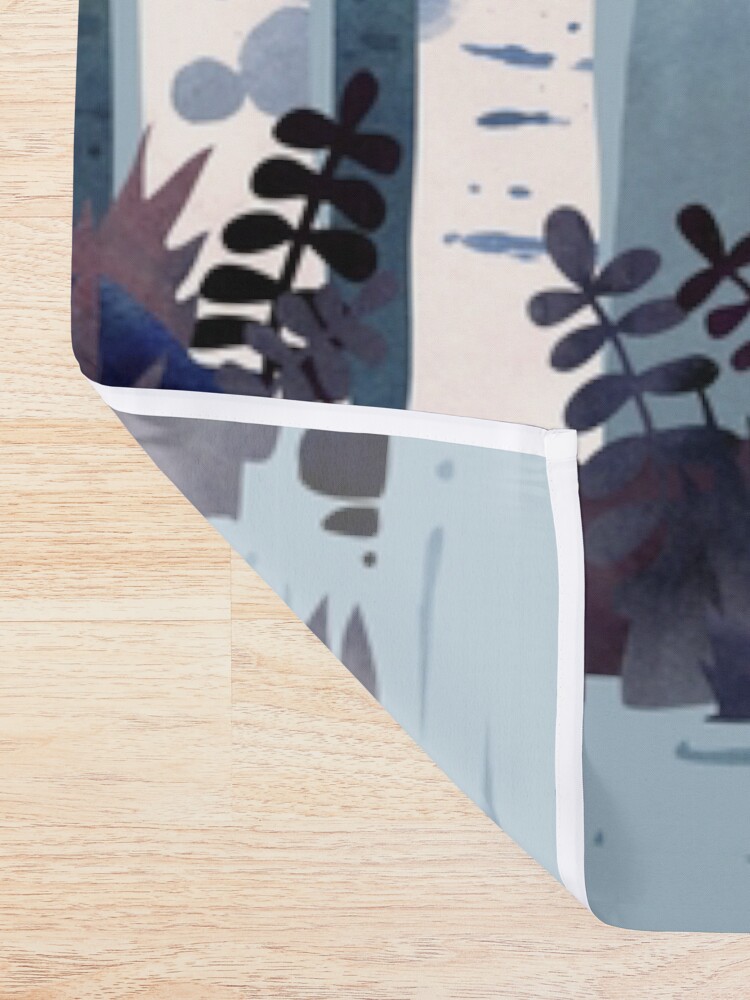 Alternate view of The Birches (in Blue) Shower Curtain