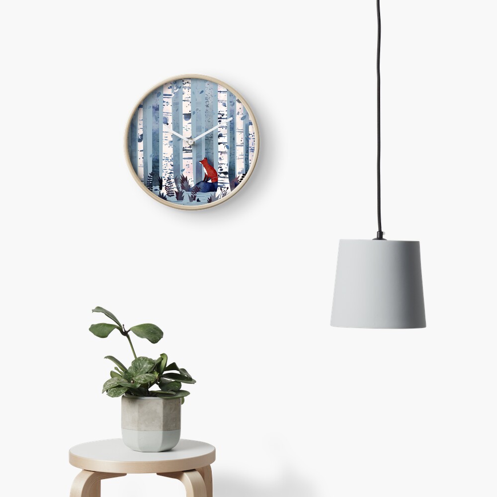 The Birches (in Blue) Clock