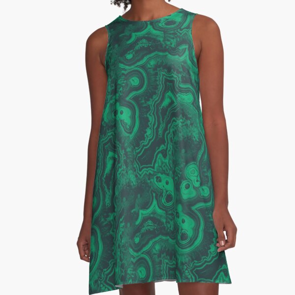 Malachite Print A-Line Dress