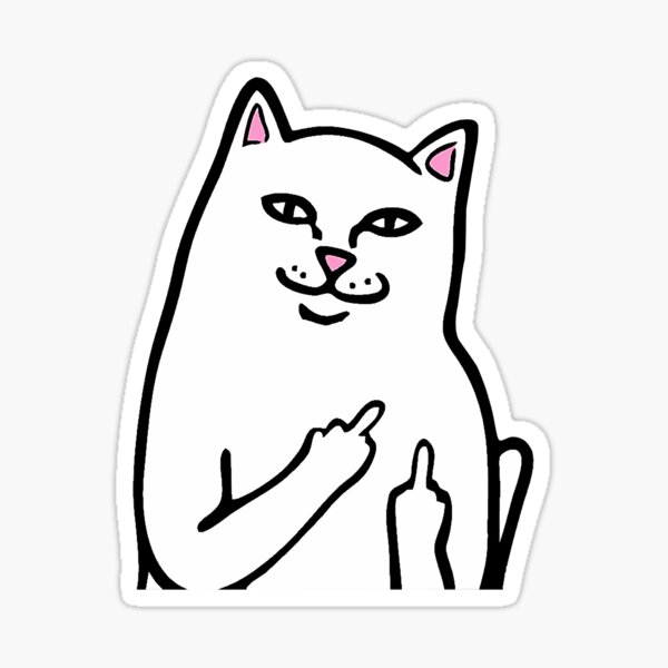 Middle Finger Cat Sticker, Gifts for Cat Lovers – Snarky Pants Studios