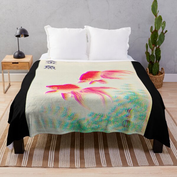 Item preview, Glitch two veil goldfishes - traditional japanese artwork designed and sold by shodark.