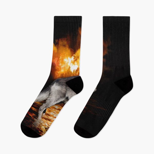 Item preview, "Survivor" Alpha Grey Wolf & Burning Forest Fire designed and sold by NaturePrints.