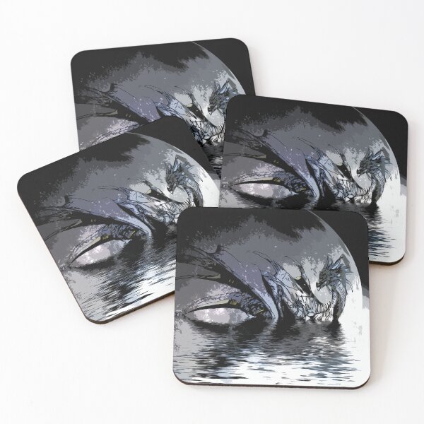 Item preview, Mythical Blue Dragon and Moon Illustration designed and sold by NaturePrints.
