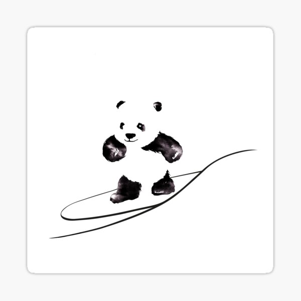 Surfing Panda Surf Art Of A Panda On A Surfboard Sticker By