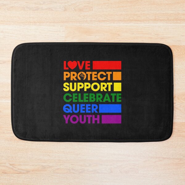 Item preview, Love Protect Support Celebrate Queer Youth LGBTQ Gay Ally Pullover Hoodie designed and sold by luciaaljudith.