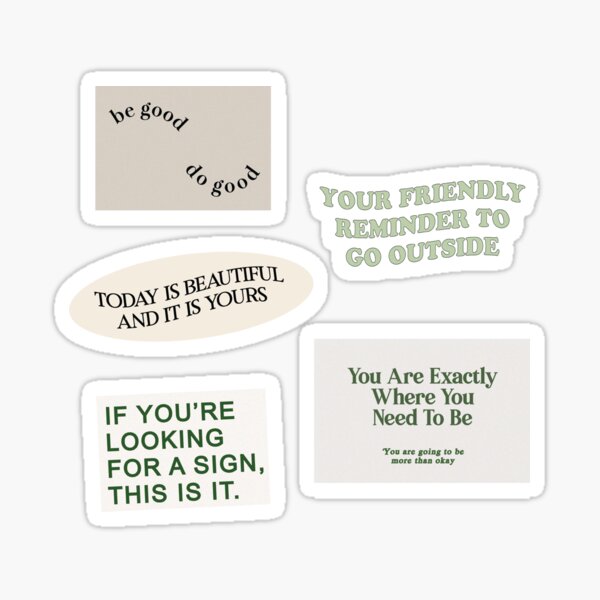 Aesthetic Pastel Stamp Sticker Pack - Sage Green Sticker