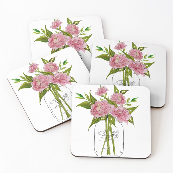 Item preview, Watercolor mason jar with flowers designed and sold by Designs1279.