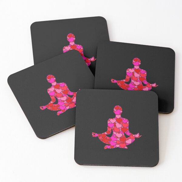 Item preview, Pink Red Heart Valentines Day Gift Meditation Pose Yoga Premium designed and sold by luciaaljudith.