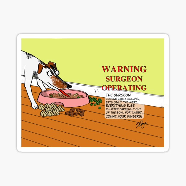 WARNING SURGEON OPERATING Sticker