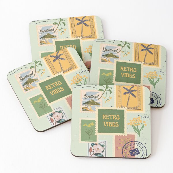 Item preview, Retro vintage style postal stamps- retro vibes designed and sold by Tanuja  Sharma.