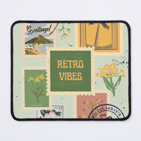 Item preview, Retro vintage style postal stamps- retro vibes designed and sold by Tanuja Sharma.