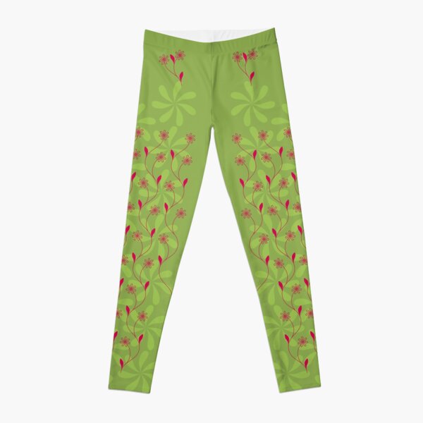 Flowerline – green Leggings