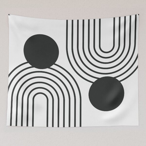 Item preview, Mid Century Modern Geometric 192 in White and Black designed and sold by nineFlorals.