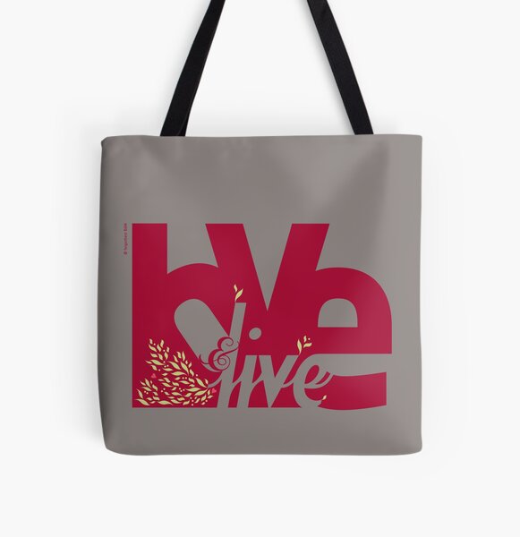 Love & Live (red) All Over Print Tote Bag