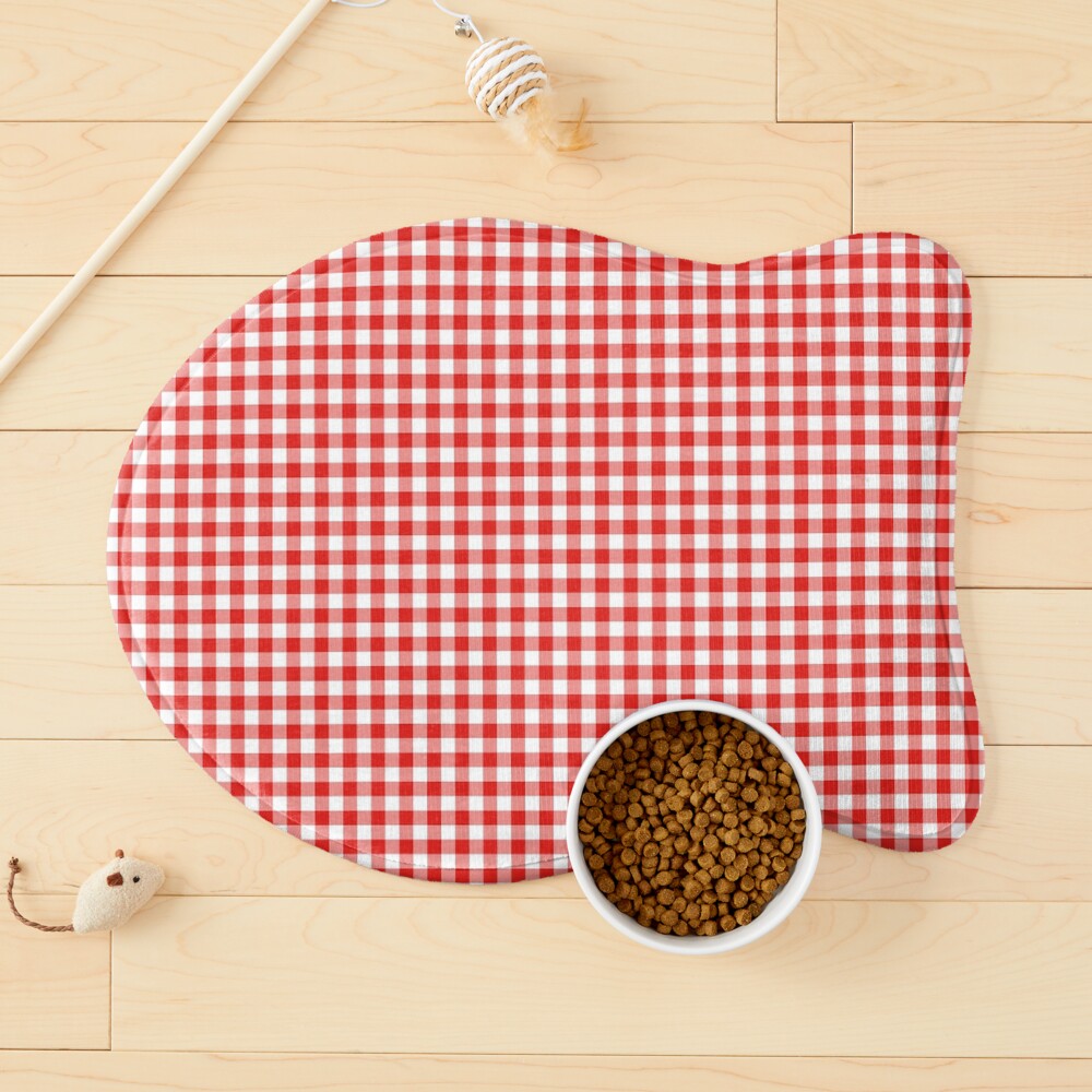 Red Gingham Check Pet Mat