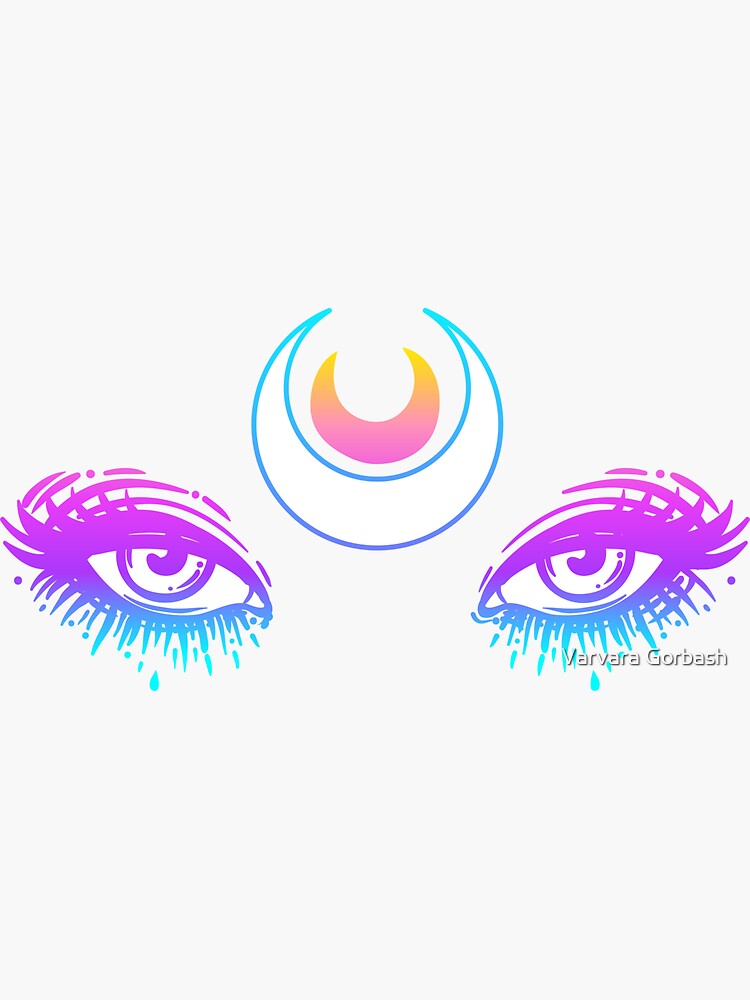 "Moon Eyes" Sticker by varka Redbubble